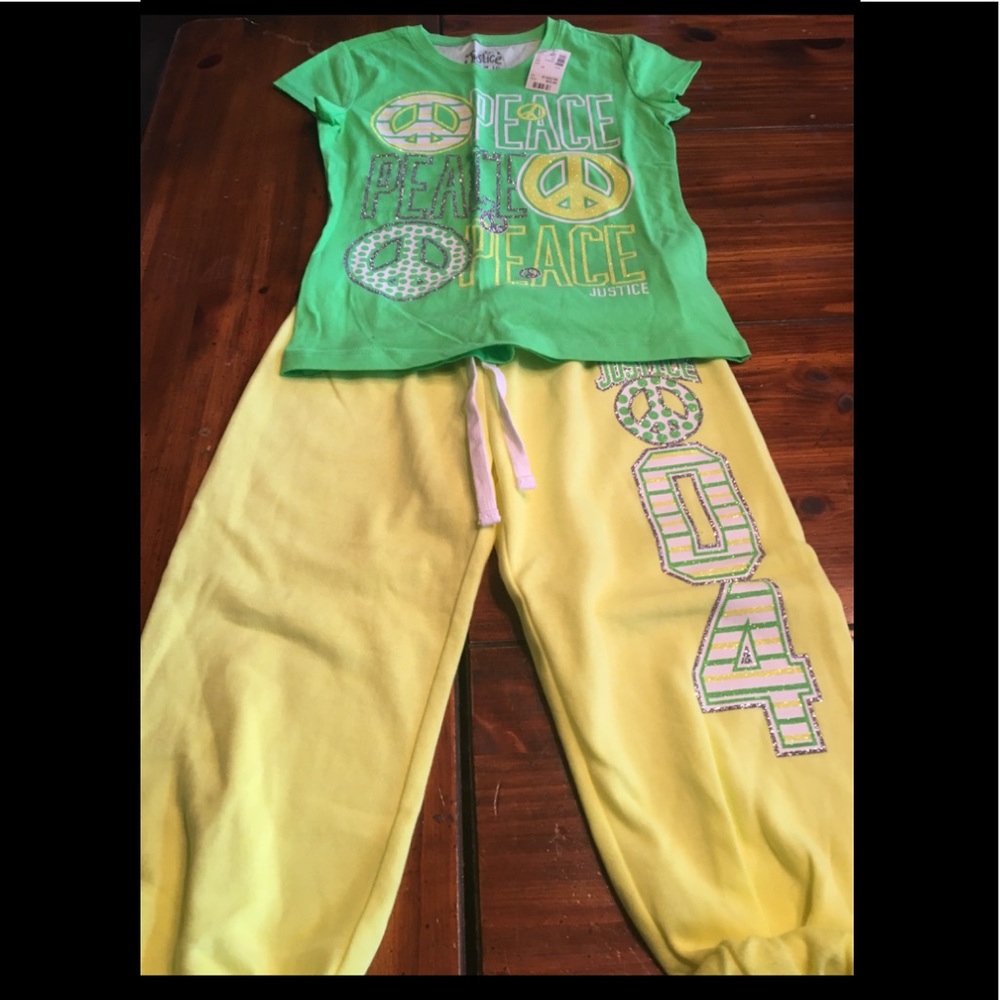Girls Justice Top with Crop Skinny Cuff Capris